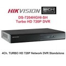 DVR HIKVISION 4 entrées vidéo Turbo HD,H264, sorties VGA/HDMI , 1 interface SATA HDD