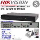 DVR HIKVISION 8 entrées vidéo Turbo HD,H264, sorties VGA/HDMI , 1 interface SATA HDD